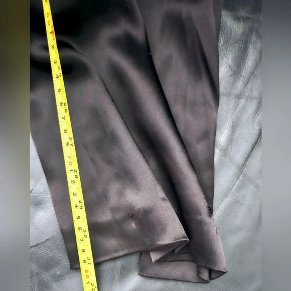 St. John Caviar Black Silky Wide-Leg Trouser Travelers Luxury Pants Size 12 - Picture 13 of 14